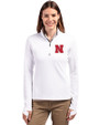 Nebraska Cornhuskers Cutter & Buck Traverse Stretch Eco Quarter Zip Womens Pullover White Front