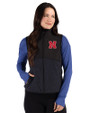 Nebraska Cornhuskers Cutter & Buck Hunts Point Recycled Fleece Womens Hybrid Full Zip Vest Black Front