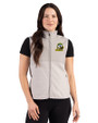Oregon Ducks Cutter & Buck Hunts Point Recycled Fleece Womens Hybrid Full Zip Vest Polished Medium Gray Front