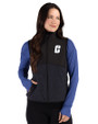 Charlotte 49ers Cutter & Buck Hunts Point Recycled Fleece Womens Hybrid Full Zip Vest Black Front