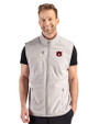 Auburn Tigers Cutter & Buck Hunts Point Recycled Fleece Mens Hybrid Full Zip Vest Polished Medium Gray Front