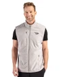 North Carolina Central Eagles Cutter & Buck Hunts Point Recycled Fleece Mens Hybrid Full Zip Vest Polished Medium Gray Front