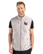 Lamar Cardinals Cutter & Buck Hunts Point Recycled Fleece Mens Hybrid Full Zip Vest Polished Medium Gray Front