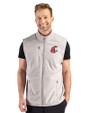 Washington State Cougars Cutter & Buck Hunts Point Recycled Fleece Mens Hybrid Full Zip Vest Polished Medium Gray Front