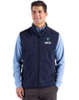 UNC Wilmington Seahawks - Cutter & Buck Hunts Point Recycled Fleece Mens Hybrid Full Zip Vest Navy Blue Front