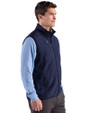 UNC Wilmington Seahawks - Cutter & Buck Hunts Point Recycled Fleece Mens Hybrid Full Zip Vest Navy Blue Side