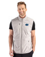 Florida Gators Cutter & Buck Hunts Point Recycled Fleece Mens Hybrid Full Zip Vest Polished Medium Gray Front