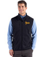 Arizona State Sun Devils Cutter & Buck Hunts Point Recycled Fleece Mens Hybrid Full Zip Vest Black Front