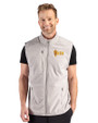 Arizona State Sun Devils Cutter & Buck Hunts Point Recycled Fleece Mens Hybrid Full Zip Vest Polished Medium Gray Front