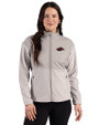 Arkansas Razorbacks Cutter & Buck Hunts Point Recycled Fleece Womens Hybrid Full Zip Jacket Polished Medium Gray Front
