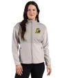 Oregon Ducks Cutter & Buck Hunts Point Recycled Fleece Womens Hybrid Full Zip Jacket Polished Medium Gray Front