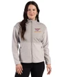 Virginia Tech Hokies Cutter & Buck Hunts Point Recycled Fleece Womens Hybrid Full Zip Jacket Polished Medium Gray Front