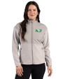 North Dakota Cutter & Buck Hunts Point Recycled Fleece Womens Hybrid Full Zip Jacket Polished Medium Gray Front