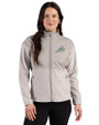 Florida Gulf Coast Eagles - Cutter & Buck Hunts Point Recycled Fleece Womens Hybrid Full Zip Jacket Polished Medium Gray Front