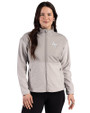 Air Force Falcons Cutter & Buck Hunts Point Recycled Fleece Womens Hybrid Full Zip Jacket Polished Medium Gray Front
