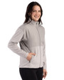 Air Force Falcons Cutter & Buck Hunts Point Recycled Fleece Womens Hybrid Full Zip Jacket Polished Medium Gray Side
