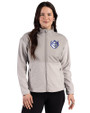 Saint Louis Billikens Cutter & Buck Hunts Point Recycled Fleece Womens Hybrid Full Zip Jacket Polished Medium Gray Front