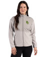 Baylor Bears Cutter & Buck Hunts Point Recycled Fleece Womens Hybrid Full Zip Jacket Polished Medium Gray Front