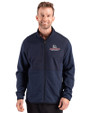 Gonzaga Bulldogs Cutter & Buck Hunts Point Recycled Fleece Mens Hybrid Full Zip Jacket
 Navy Blue Front