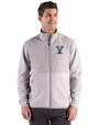 Yale Bulldogs Cutter & Buck Hunts Point Recycled Fleece Mens Hybrid Full Zip Jacket
 Polished Medium Gray Front