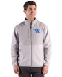 Kentucky Wildcats Cutter & Buck Hunts Point Recycled Fleece Mens Hybrid Full Zip Jacket
 Polished Medium Gray Front