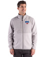 SMU Mustangs Cutter & Buck Hunts Point Recycled Fleece Mens Hybrid Full Zip Jacket
 Polished Medium Gray Front