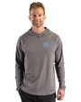 North Carolina Tar Heels Cutter & Buck Prospect Recycled Featherlight Stretch Mens Big & Tall Hooded Pullover Elemental Grey Front