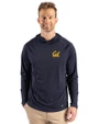 Cal Golden Bears Cutter & Buck Prospect Recycled Featherlight Stretch Mens Big & Tall Hooded Pullover Navy Blue Front