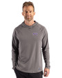 TCU Horned Frogs Cutter & Buck Prospect Recycled Featherlight Stretch Mens Big & Tall Hooded Pullover Elemental Grey Front