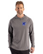 Memphis Tigers Cutter & Buck Prospect Recycled Featherlight Stretch Mens Big & Tall Hooded Pullover Elemental Grey Front