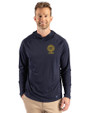 UC Davis - Cutter & Buck Prospect Recycled Featherlight Stretch Mens Big & Tall Hooded Pullover Navy Blue Front
