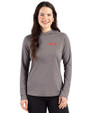 UConn Huskies Cutter & Buck Prospect Recycled  Featherlight Stretch Womens Hooded Pullover Elemental Grey Front