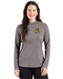Bryant University Bulldogs Cutter & Buck Prospect Recycled  Featherlight Stretch Womens Hooded Pullover Elemental Grey Front