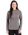 James Madison Dukes Cutter & Buck Prospect Recycled  Featherlight Stretch Womens Hooded Pullover Elemental Grey Front