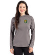 Southeastern Louisiana Lions Cutter & Buck Prospect Recycled  Featherlight Stretch Womens Hooded Pullover Elemental Grey Front