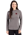 Auburn Tigers Cutter & Buck Prospect Recycled  Featherlight Stretch Womens Hooded Pullover Elemental Grey Front