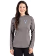 Yale Bulldogs Cutter & Buck Prospect Recycled  Featherlight Stretch Womens Hooded Pullover Elemental Grey Front