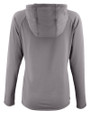 Navy Midshipmen Cutter & Buck Prospect Recycled  Featherlight Stretch Womens Hooded Pullover Elemental Grey Mannequin Back