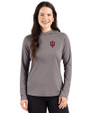 Indiana Hoosiers Cutter & Buck Prospect Recycled  Featherlight Stretch Womens Hooded Pullover Elemental Grey Front