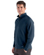 Pepperdine Waves Cutter & Buck Prospect Recycled Featherlight Stretch Mens Big & Tall Quarter Zip Navy Blue Side