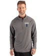 Howard Bison Cutter & Buck Prospect Recycled Featherlight Stretch Mens Big & Tall Quarter Zip Elemental Grey Front