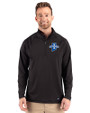 Indiana State Sycamores Cutter & Buck Prospect Recycled Featherlight Stretch Mens Big & Tall Quarter Zip Black Front
