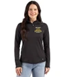 North Carolina A&T Aggies Cutter & Buck Prospect Recycled Featherlight Stretch Womens Quarter Zip Black Front