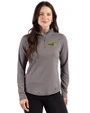 NDSU Bison Cutter & Buck Prospect Recycled Featherlight Stretch Womens Quarter Zip Elemental Grey Front