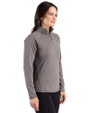 Oklahoma Sooners  Cutter & Buck Prospect Recycled Featherlight Stretch Womens Quarter Zip Elemental Grey Side