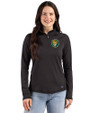 Southeastern Louisiana Lions Cutter & Buck Prospect Recycled Featherlight Stretch Womens Quarter Zip Black Front
