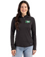 North Dakota Cutter & Buck Prospect Recycled Featherlight Stretch Womens Quarter Zip Black Front