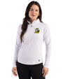 Oregon Ducks Cutter & Buck Prospect Recycled Featherlight Stretch Womens Quarter Zip White Front