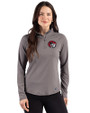 Winston-Salem State Rams Cutter & Buck Prospect Recycled Featherlight Stretch Womens Quarter Zip Elemental Grey Front
