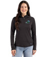 Tulane Green Wave Cutter & Buck Prospect Recycled Featherlight Stretch Womens Quarter Zip Black Front